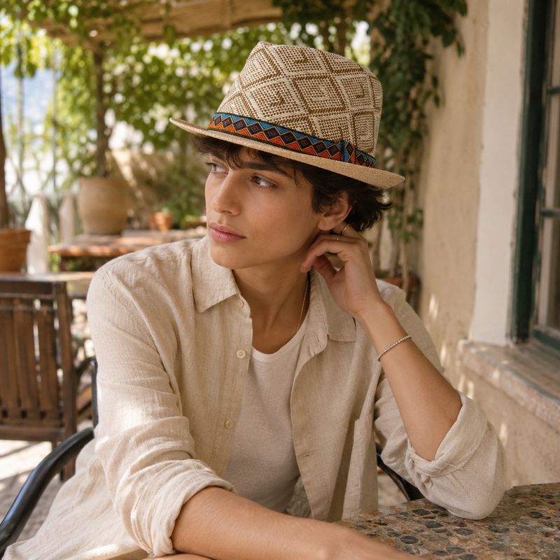 Sterling Panama Summer™ Trilby Hat Vegetable Fiber Diamond Weave