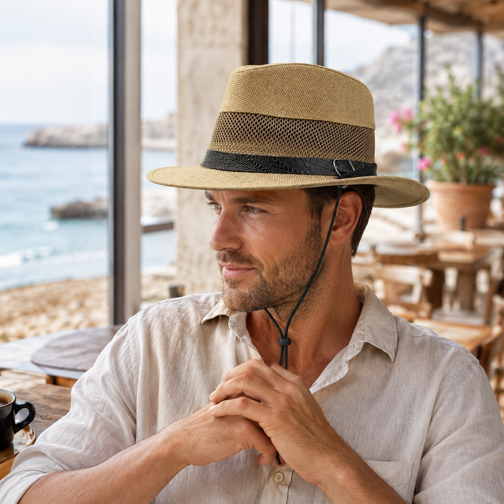 Sterling Summer Fedora™ Hat Mesh Fedora Linen Vent Crown