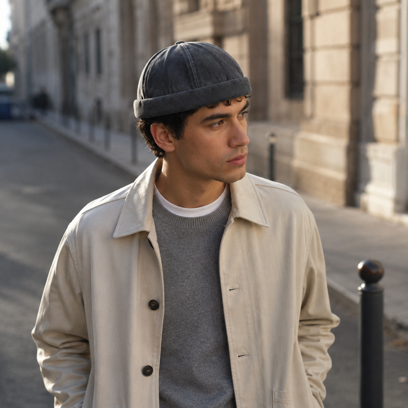 Sterling Denim Cotton™ Docker Cap Brimless Cotton Denim Finish