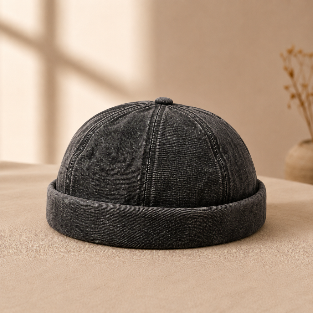 Sterling Denim Cotton™ Docker Cap Brimless Cotton Denim Finish