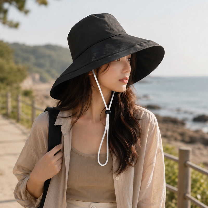 Sterling Foldable Summer™ Bucket Hat Wide Brim Fabric Soft Shade