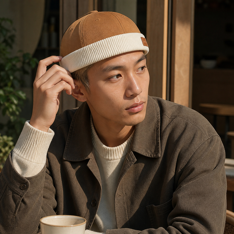 Sterling Digbeth Brimless™ Docker Cap Cotton Contrast Cuff