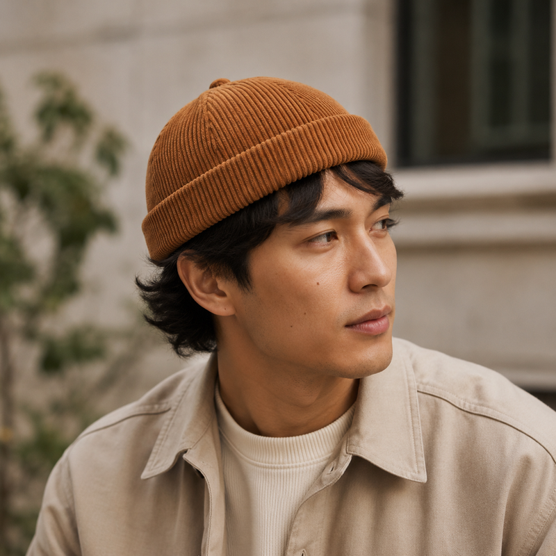Sterling Sailor Corduroy™ Docker Cap Textured Brimless Cotton Hat