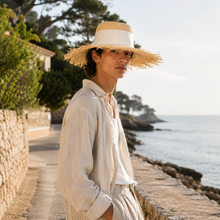 Sterling Ring Flat™ Straw Sun Hat With Sculpted Ring Accent