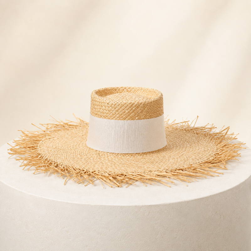 Sterling Ring Flat™ Straw Sun Hat With Sculpted Ring Accent