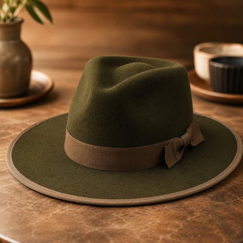 Sterling Marinello Ribbon™ Fedora Hat Wool Brim Ribbon Band