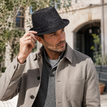 Sterling Belcastel Trilby™ Leather Hat Distressed Finish