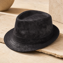 Sterling Belcastel Trilby™ Leather Hat Distressed Finish