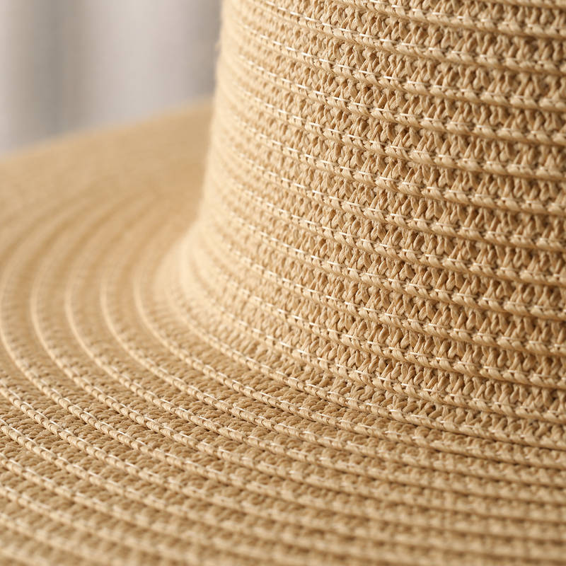 Sterling Retro Straw Hat™ Wide Brim Paper Straw Round Crown