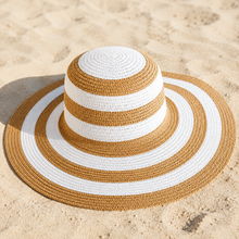 Sterling Striped Straw™ Beach Hat Sun Visor Summer Essential Wide Brim