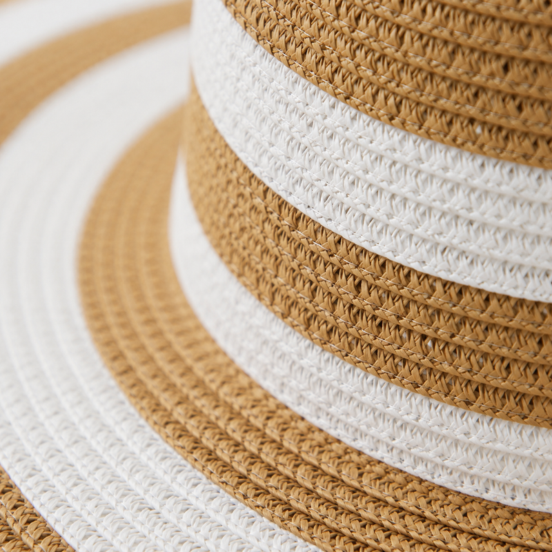 Sterling Striped Straw™ Beach Hat Sun Visor Summer Essential Wide Brim
