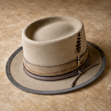 Sterling Clarence Porkpie™ Wool Hat Feather Detail