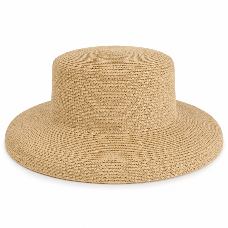 Sterling Retro Straw Hat™ Wide Brim Paper Straw Round Crown