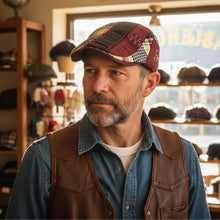 Sterling Patchwork Cotton Flat Cap™ Low Profile Cotton Brim