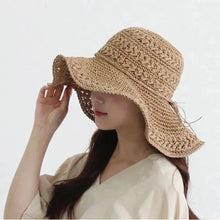 Sterling Retro Straw Beach Hat™ Wide Brim Straw Bow Detail