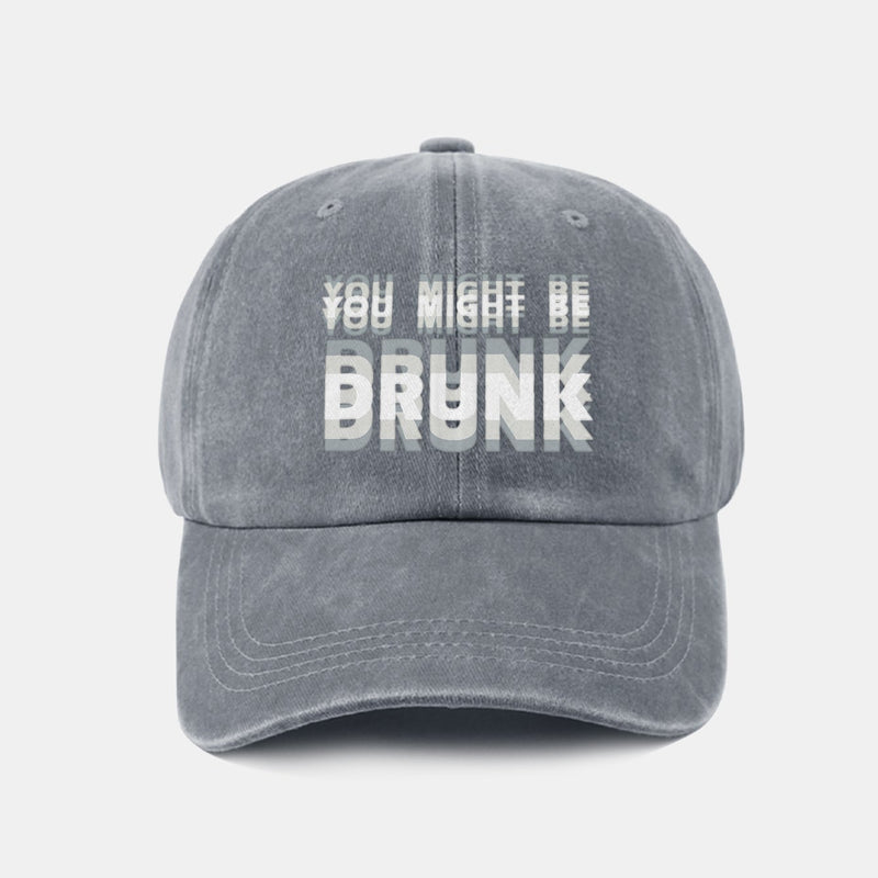 Sterling You Might Be Drunk Print™ Washed Baseball Cap Fabric Brim