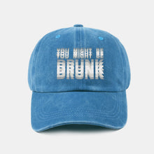 Sterling You Might Be Drunk Print™ Washed Baseball Cap Fabric Brim