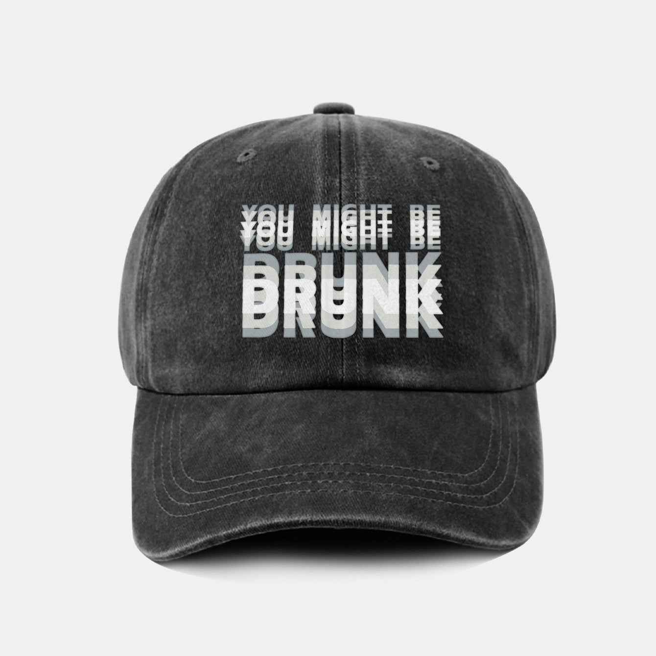 Sterling You Might Be Drunk Print™ Washed Baseball Cap Fabric Brim