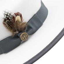 Sterling Feathers White™ Wool Fedora Hat Wool Brim Feather Accent