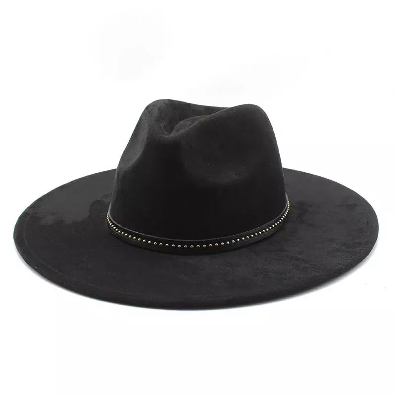 Sterling Garret Wide™ Brim Fedora Vegan Suede Band Detail