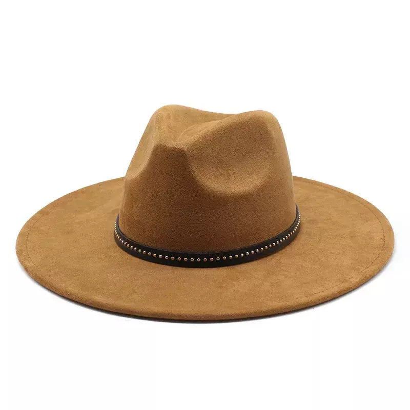 Sterling Garret Wide™ Brim Fedora Vegan Suede Band Detail