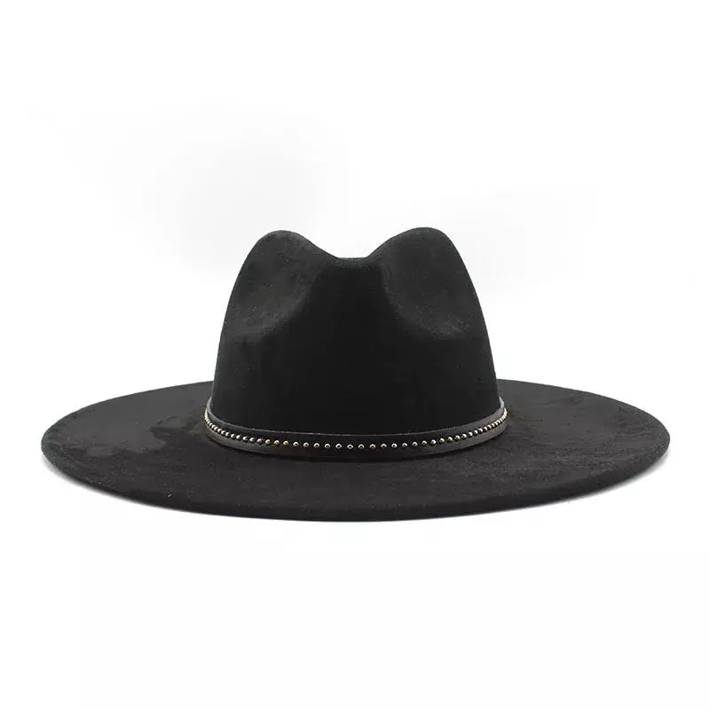 Sterling Garret Wide™ Brim Fedora Vegan Suede Band Detail