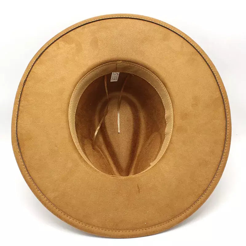 Sterling Garret Wide™ Brim Fedora Vegan Suede Band Detail