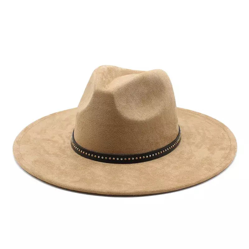 Sterling Garret Wide™ Brim Fedora Vegan Suede Band Detail