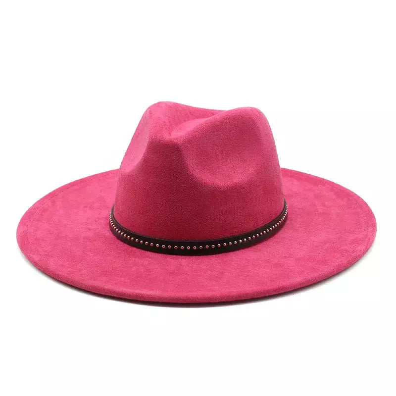 Sterling Garret Wide™ Brim Fedora Vegan Suede Band Detail