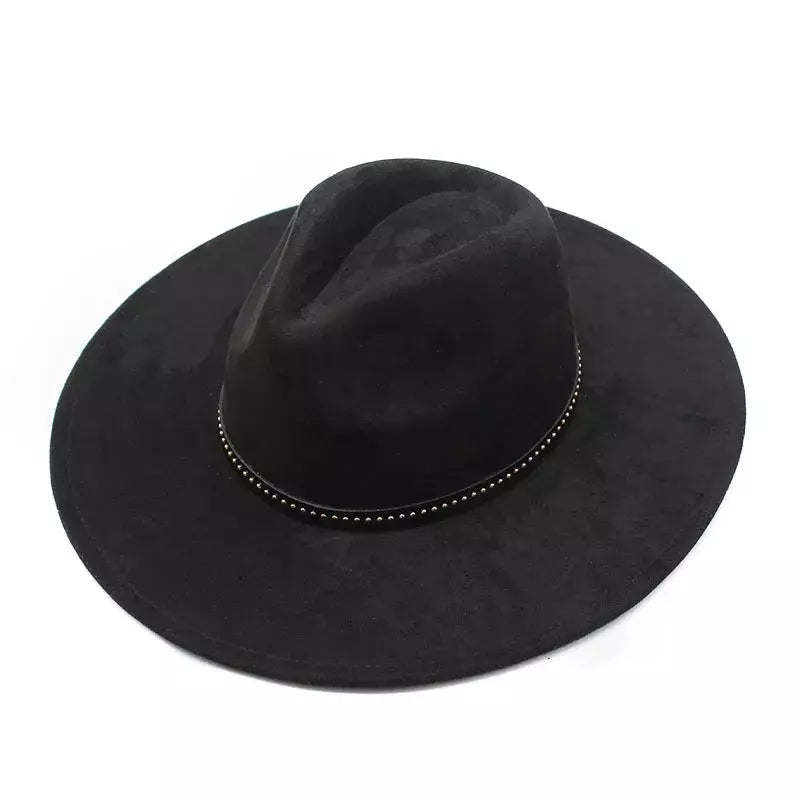 Sterling Garret Wide™ Brim Fedora Vegan Suede Band Detail