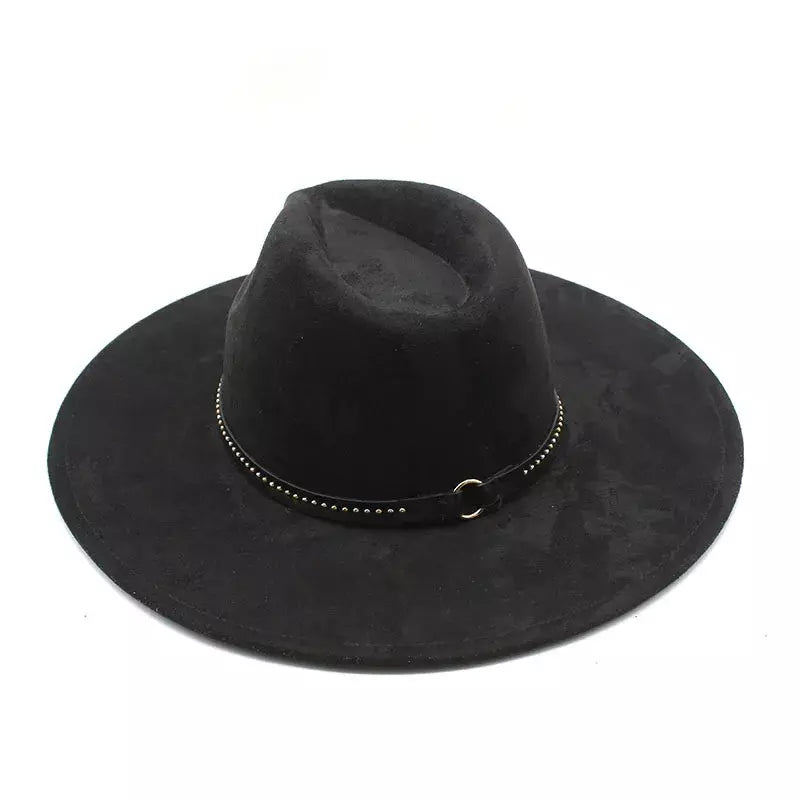 Sterling Garret Wide™ Brim Fedora Vegan Suede Band Detail