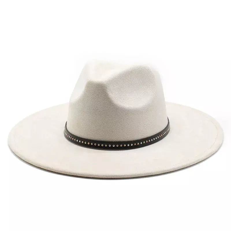 Sterling Garret Wide™ Brim Fedora Vegan Suede Band Detail