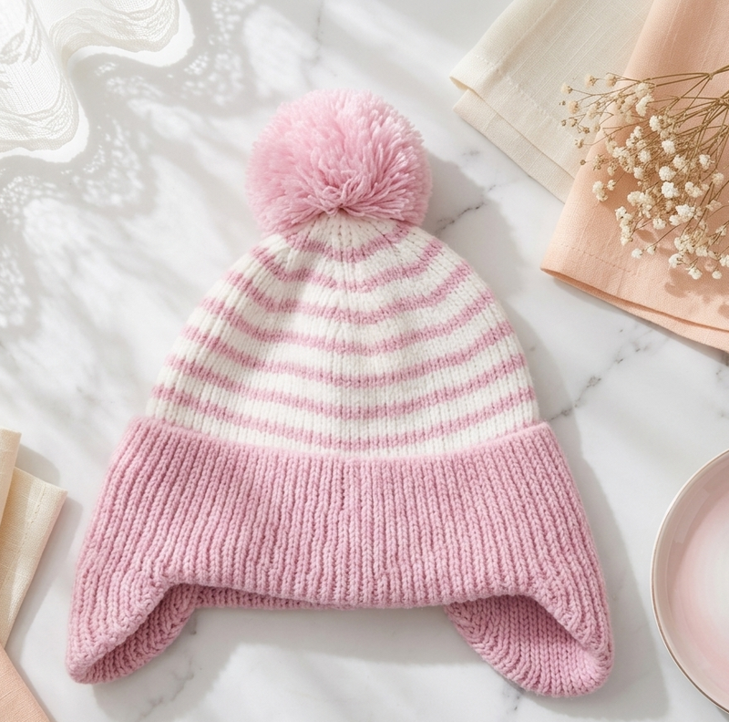 Sterling Elowen Kids Knit™ Earflap Hat with Pompom