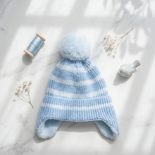 Sterling Marlow Striped Knit Earflap Beanie™ with Pom Pom