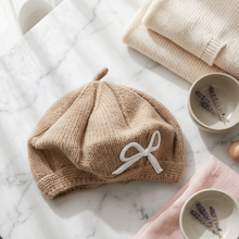 Sterling Roselyn Baby Wool Knit Beret™ with Bow Detail