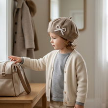 Sterling Roselyn Baby Wool Knit Beret™ with Bow Detail