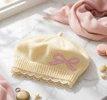 Sterling Liora Kids Knit Beret™ with Bow Detail
