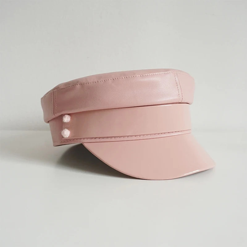Sterling BG-HJM020 PU Leather Newsboy Cap™ With Flat Visor