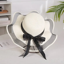 Sterling Straw Hat with Poppy Ribbon™ Wide Brim Woven Bow Detail