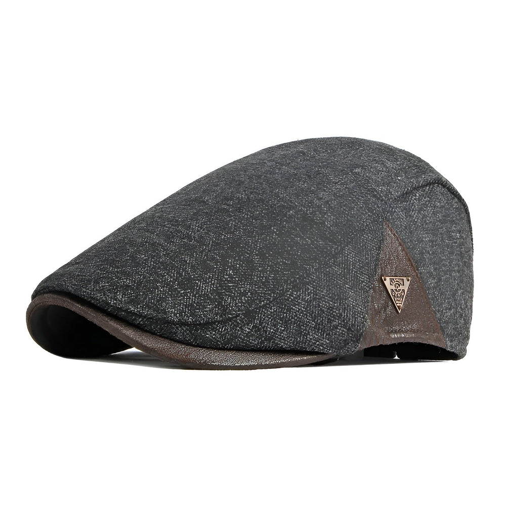 Sterling Retro Beret Flat Cap™ Soft Fabric Short Brim