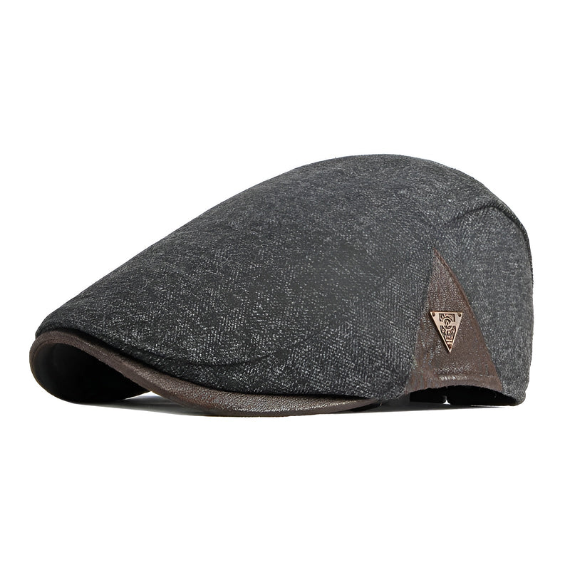 Sterling Retro Beret Flat Cap™ Soft Fabric Short Brim