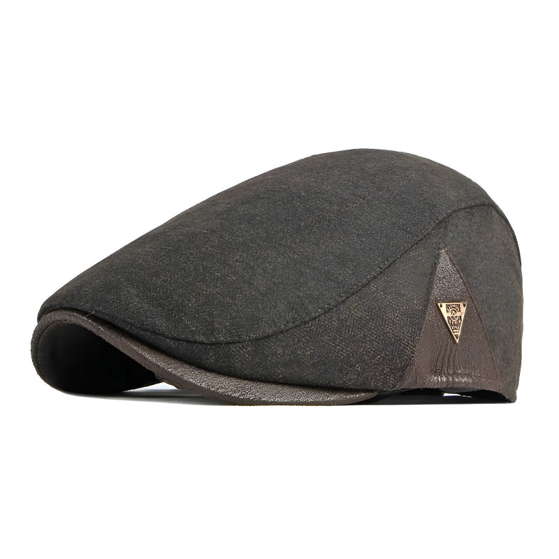 Sterling Retro Beret Flat Cap™ Soft Fabric Short Brim
