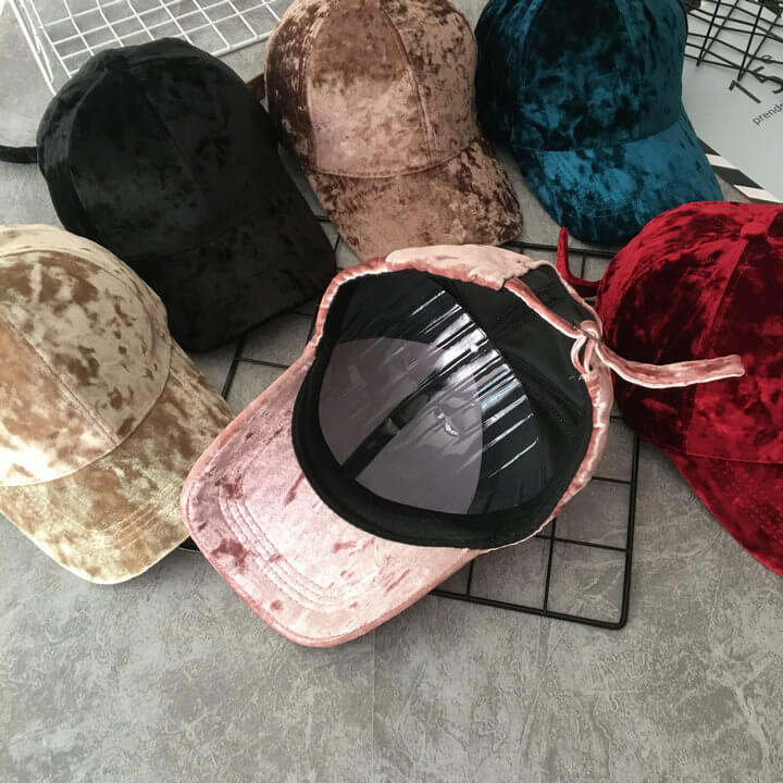 Sterling Velvet Baseball Cap™ for Women Curved Velvet Strap