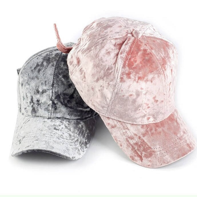 Sterling Velvet Baseball Cap™ for Women Curved Velvet Strap