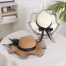 Sterling Straw Hat with Poppy Ribbon™ Wide Brim Woven Bow Detail