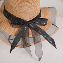 Sterling Straw Hat with Poppy Ribbon™ Wide Brim Woven Bow Detail