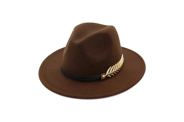 Sterling Golden Leaf Fedora Hat™ Elegant Style With Distinctive Touch