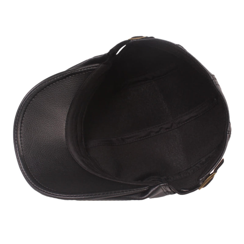 Sterling Leather Flat Cap™ Ivy Shape Brown Leather Side Buckle