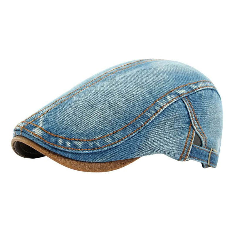 Sterling Denim Flat Cap™ Low Crown Denim Contrast Stitch