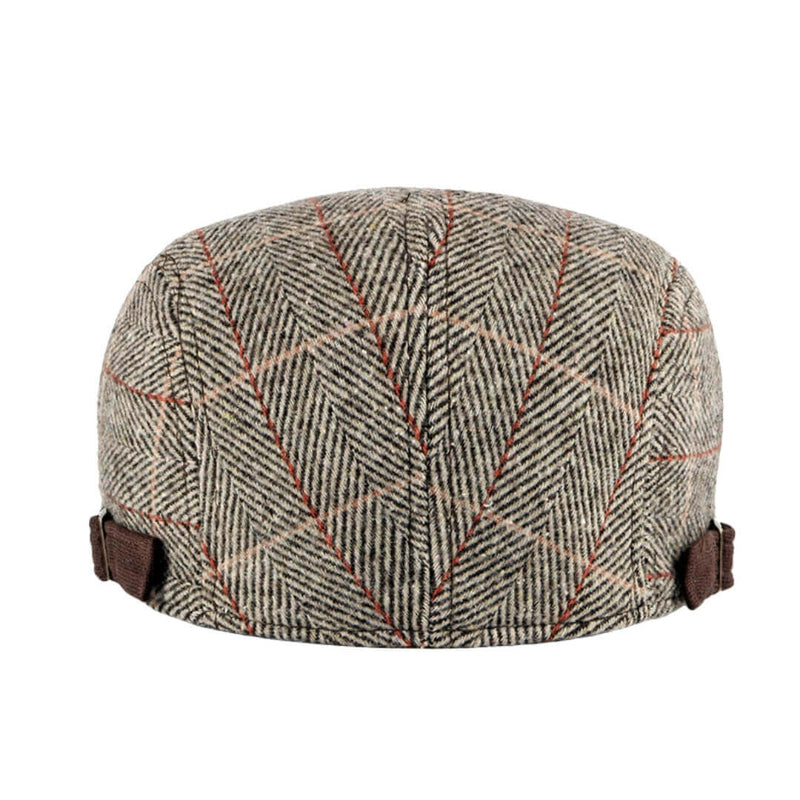 Sterling Herringbone Cotton Knitted Flat Cap™ Lawton Cotton Brim